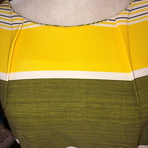 ILE NEW YORK SIZE 12 BLACK & YELLOW SLEEVELESS CAREER DRESS. EUC BELT INCLUDED - Picture 3 of 5